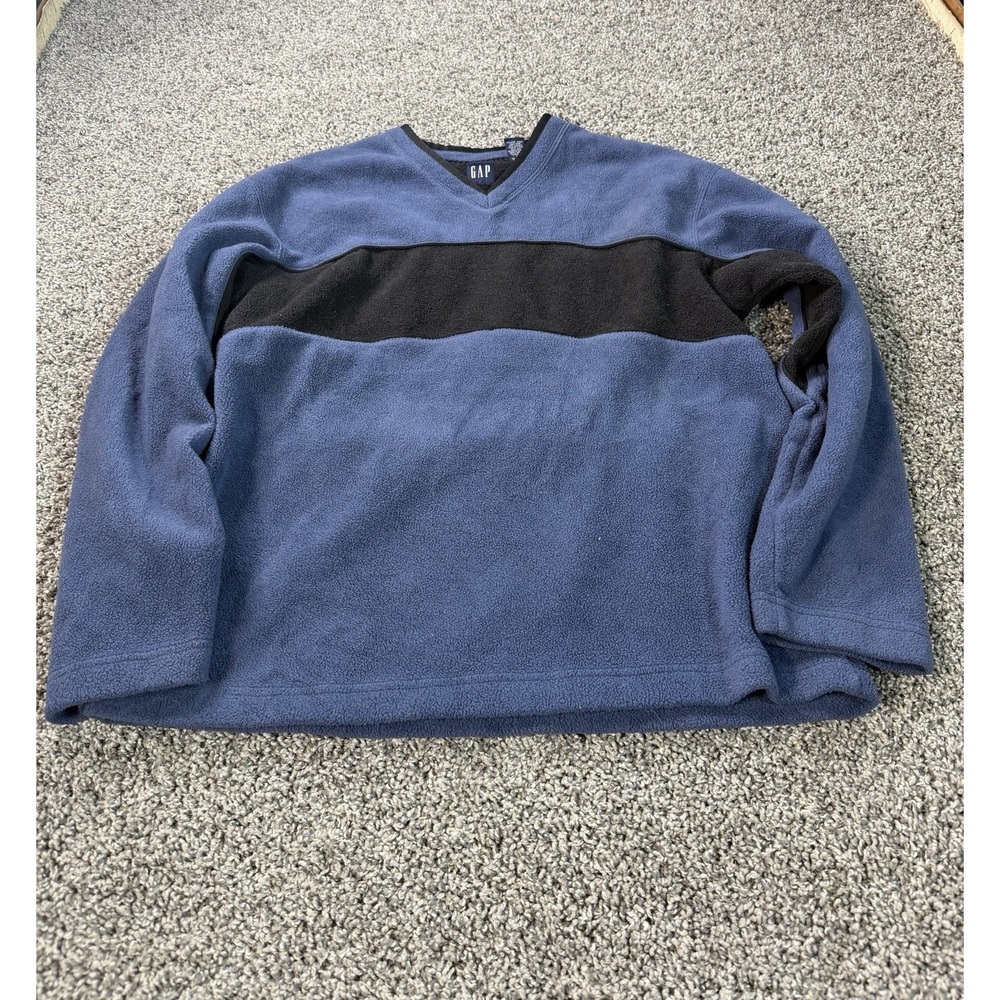 Vintage 90s Gap Fleece Pullover Sweatshirt Men's Size Large Blue Outdoor